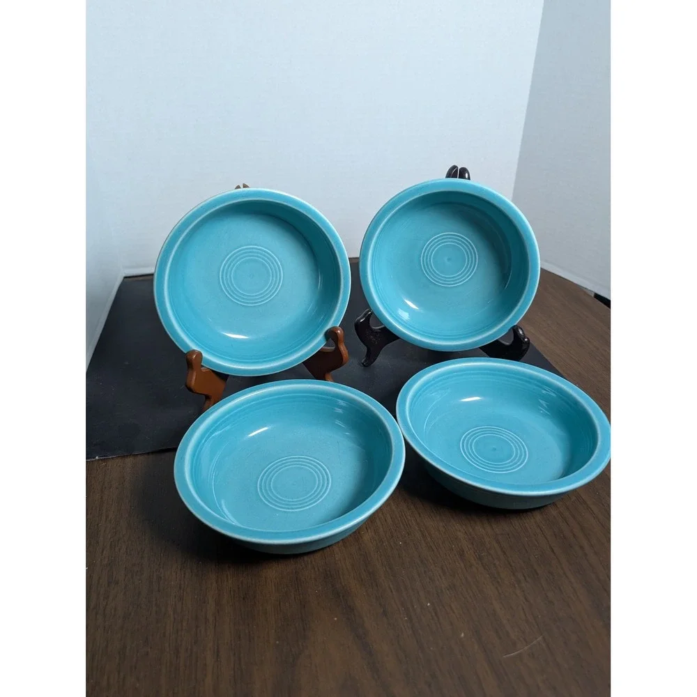 Fiesta Lot of 4 Turquoise Bowl Made In The USA